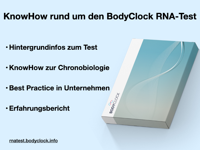 KnowHow rund um Chronobiologie, den BodyClock Chronotypentest und dem Ergebnisbericht